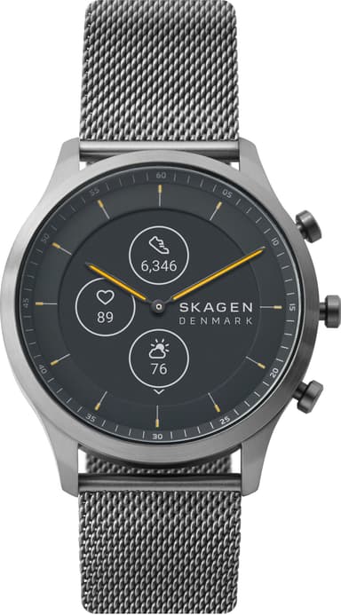 Skagen Jorn Hybrid HR smartklokke 42 mm (grå/stålmesh)