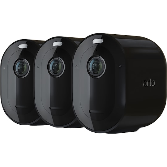 Arlo Pro 4 trådløst 2K QHD kamera 3-pakning (sort)