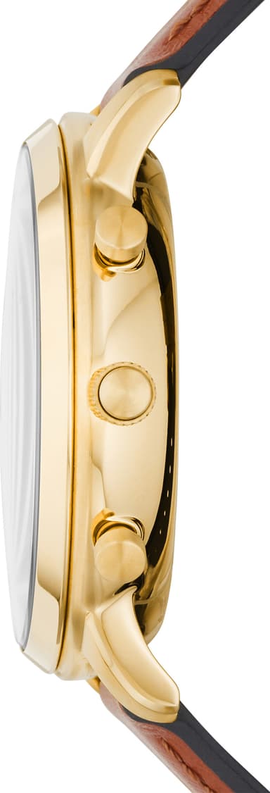 Fossil Neutra Hybrid HR smartklokke 45mm (gull/brun)