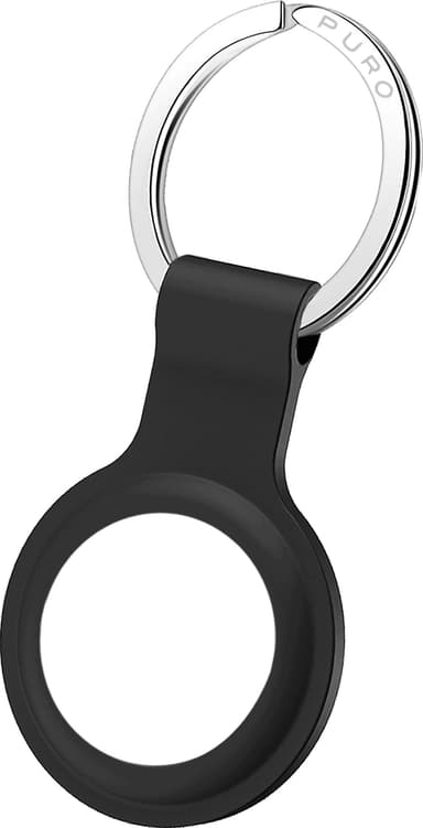 Puro Icon AirTag silikonholder med nøkkelring (sort)