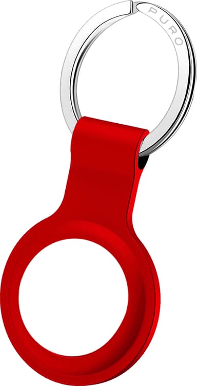 Puro Icon silikonholder med nøkkelring for sporingsbrikke (rød)