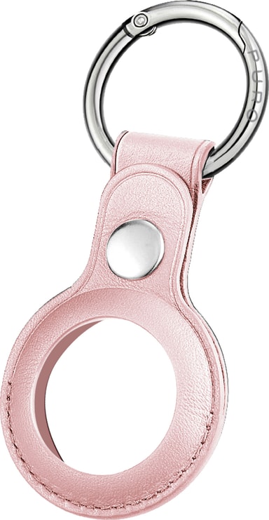 Puro Sky AirTag lærholder med nøkkelring (rose)
