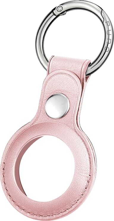 Puro Sky lærholder med nøkkelring for sporingsbrikke (rose)