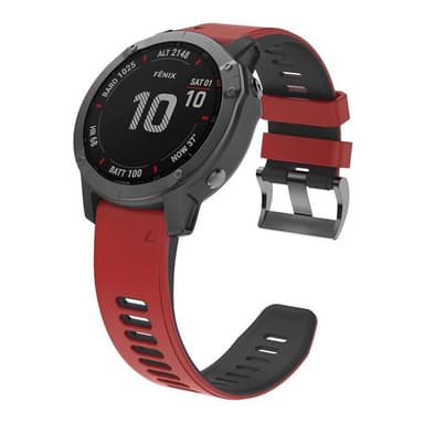 Twin Sport armbånd Garmin Fenix 6X - Rød/svart