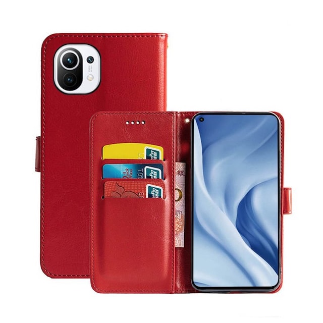 Lommebokdeksel 3-kort Xiaomi Mi 11 Lite  - RØD