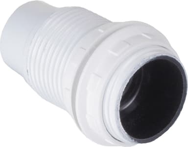 Lampeholder E14 m/ring hvit.