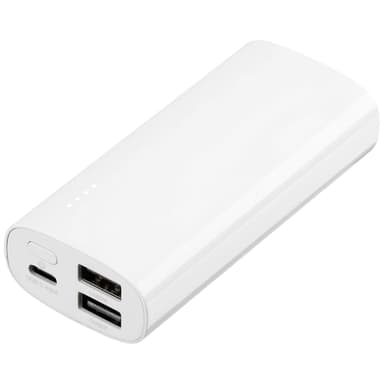 Sandstrøm 6700 mAh powerbank (hvit)