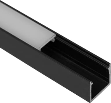 Loox5 aluminiumsprofil overflatemontering LED-lysstripe, 13 mm (sort)