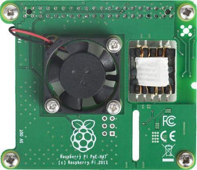 Raspberry Pi PoE HAT, offisiell, for Pi 3 Model B +, montert vifte