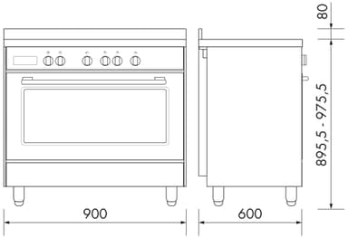 Witt komfyr WIC906BL (sort)