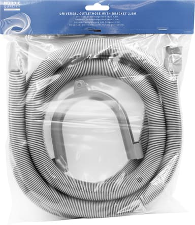 Nordic Quality universal avløpsslange med brakett 252006 (2,5 m)