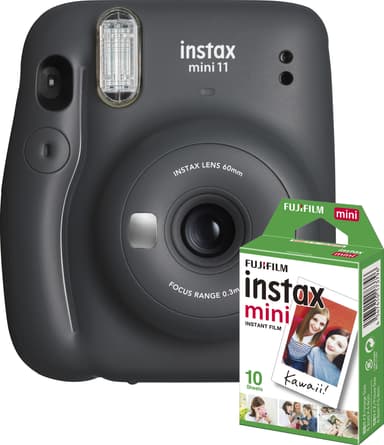 Fujifilm Instax Mini 11 kompaktkamera (grå, 10 bilder inkl.)