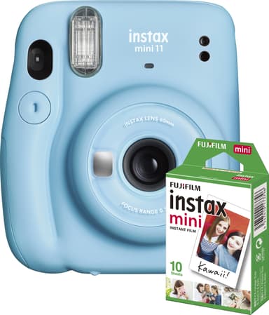 Fujifilm Instax Mini 11 kompaktkamera (blå, 10 bilder inkl.)