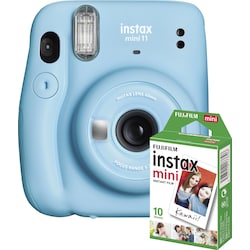 Fujifilm Instax Mini 11 kompaktkamera (blå, 10 bilder inkl.)