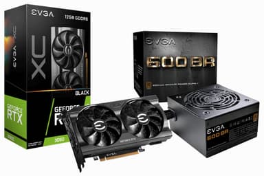 EVGA GeForce RTX 3060 XC BLACK GAMING + EVGA 600W BR PSU BU