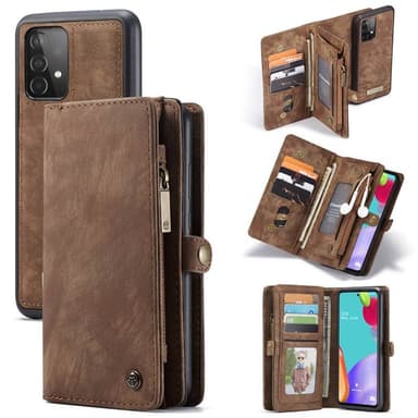 Multi-lommebok CaseMe 11-kort Samsung Galaxy A52 5G  - brun