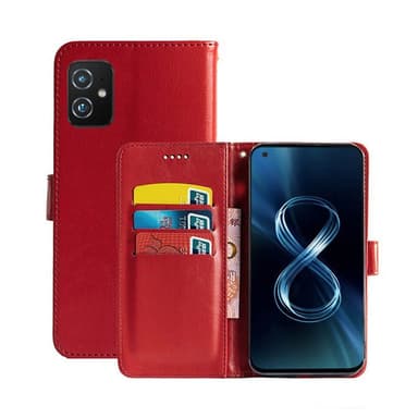 Lommebokdeksel 3-kort Asus Zenfone 8 (ZS590KS)  - RØD