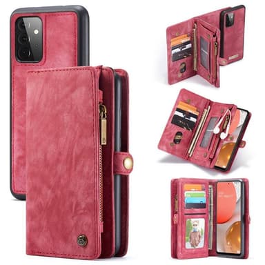 Multi-lommebok CaseMe 11-kort Samsung Galaxy A72  - RØD