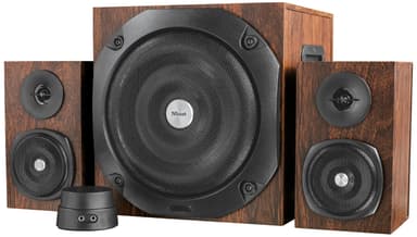 Trust Vigor 2.1 subwoofer høyttalersett (brun)