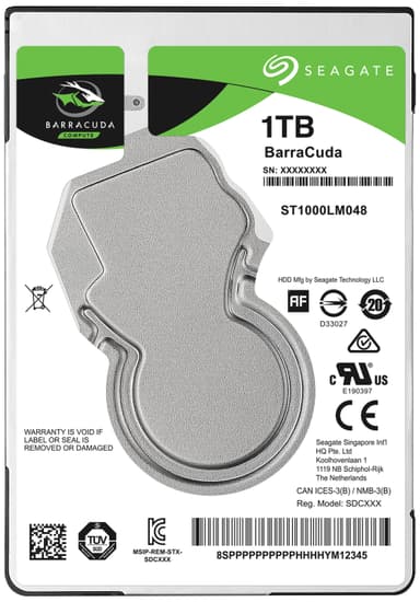 Seagate BarraCuda 2,5" intern harddisk (1 TB)