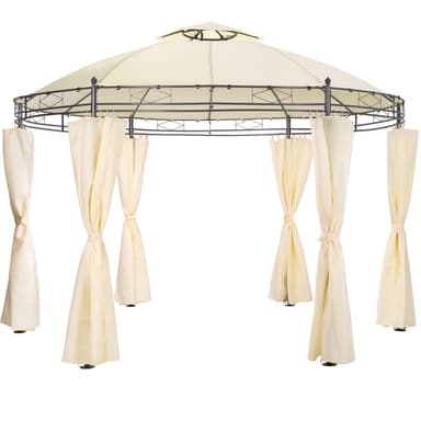 Hagepaviljong rund 350 cm - beige