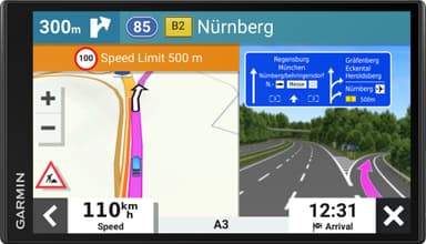 Garmin CamperVan GPS til små campingvogner og bobiler (sort)