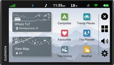 Garmin CamperVan GPS til små campingvogner og bobiler (sort)