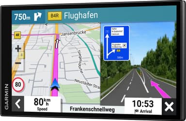 Garmin CamperVan GPS til små campingvogner og bobiler (sort)