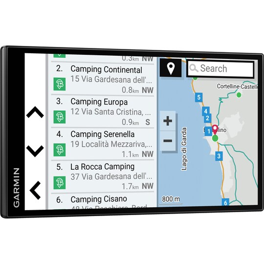 Garmin CamperVan GPS til små campingvogner og bobiler (sort)
