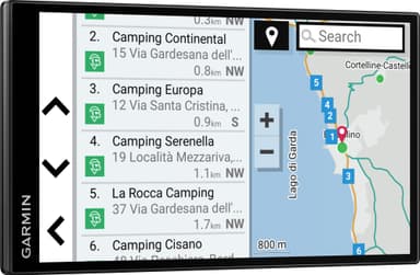 Garmin CamperVan GPS til små campingvogner og bobiler (sort)