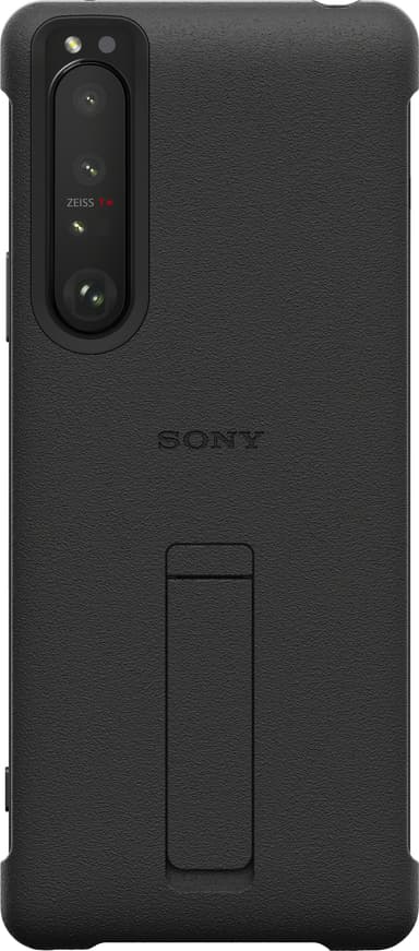 Sony Xperia 1 III Style Style deksel med stativ (sort)