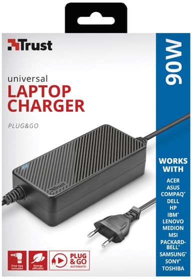 Trust Plug&Go universallader bærbar PC 90 W