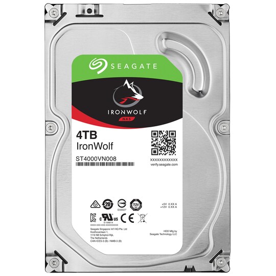 Seagate IronWolf 3,5" intern harddisk for NAS (4 TB)