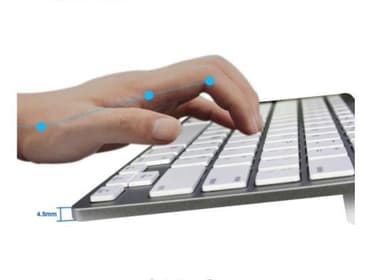 Trådløst tastatur Bluetooth 3.0 Hvit / sølv