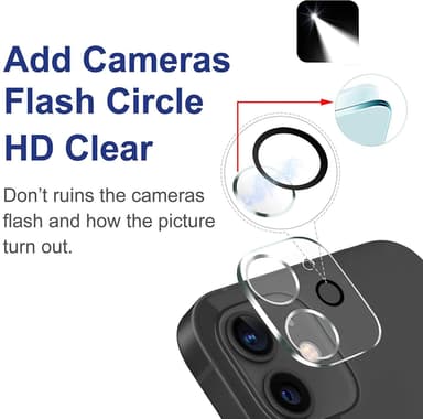 iPhone 12 kameralinsedeksel herdet glass