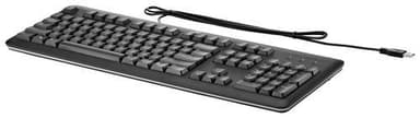 HP USB-tastatur for PC, Standard, Koblet med ledninger (ikke trådløs), USB, Svart
