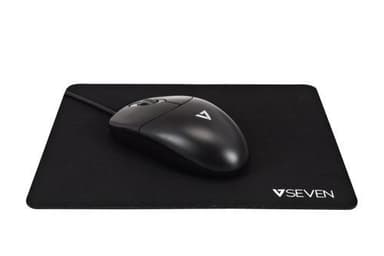 V7 MP02BLK, Svart, Monoton, Mikrofiber, Gummi, Antiskliunderlag
