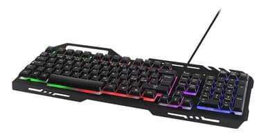 DELTACO GAMING DK120 RGB-opplyst tastatur, metallramme, USB, svart