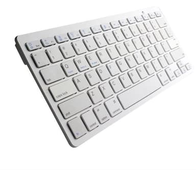 Trådløst tastatur Bluetooth 3.0 Hvit / sølv