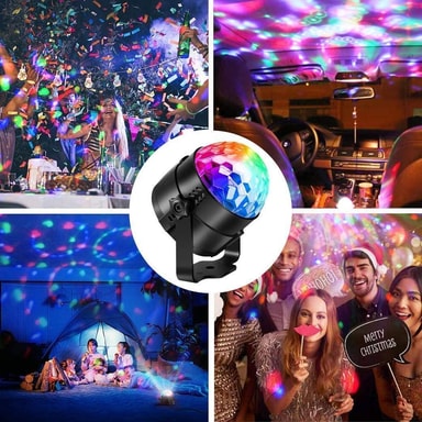 Diskokule med roterende RGB-lys + fjernkontroll (LED Party Light) - Elkjøp