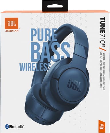 JBL Tune 710BT trådløse around-ear hodetelefoner (blå)