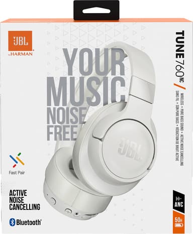 JBL Tune 760NC trådløse around-ear hodetelefoner (hvit)