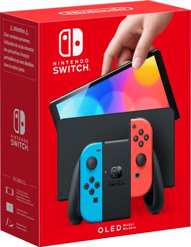 Nintendo Switch OLED gamingkonsoll med neon Joy-Con-kontroller