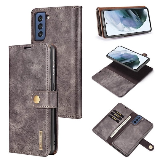 Mobil lommebok DG-Ming 2i1 Samsung Galaxy S21 FE  - Grå