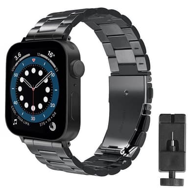 Armbånd Rustfritt stål Apple Watch 7 (44mm) - Svart