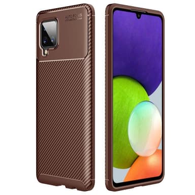 Karbon silikon Deksel Samsung Galaxy A22 4G  - brun