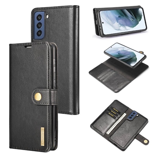 Mobil lommebok DG-Ming 2i1 Samsung Galaxy S21 FE  - Svart