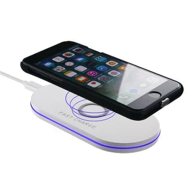 Q100 trådløs lader iPhone X 10W Hvit