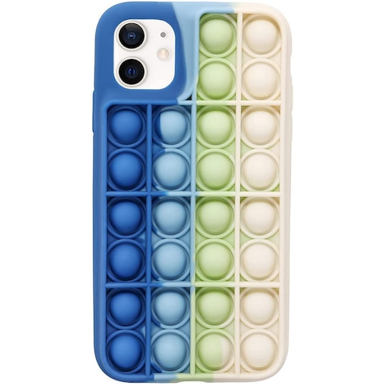 iPhone 12 Pro Max deksel Fidget bobler silikon Blå / grønn / hvit