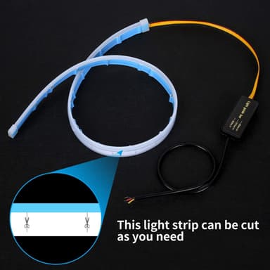 LED-stripe til bilens frontlykter 2 stk Hvit / oransje